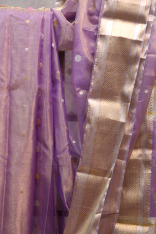 Lavender Chanderi Tissue Silk Saree-SRLCTSS83