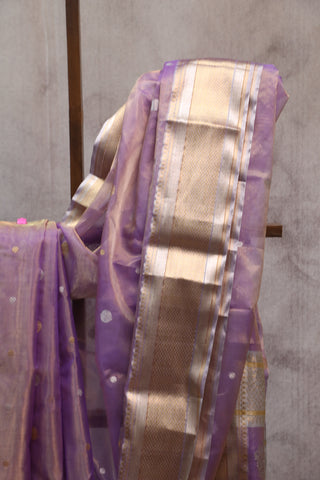 Lavender Chanderi Tissue Silk Saree-SRLCTSS83