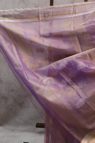 Lavender Chanderi Tissue Silk Saree-SRLCTSS83