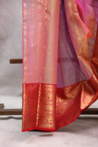 Pink Chanderi Tissue Silk Saree-SRPCTSS82