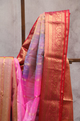 Pink Chanderi Tissue Silk Saree-SRPCTSS82