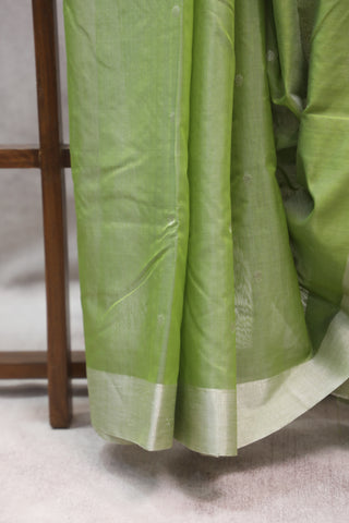 Green Chanderi Tissue Silk Saree-SRGCTSS99