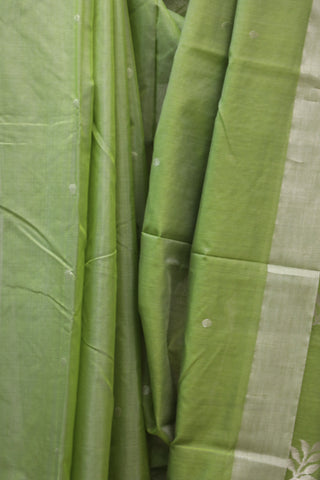 Green Chanderi Tissue Silk Saree-SRGCTSS99