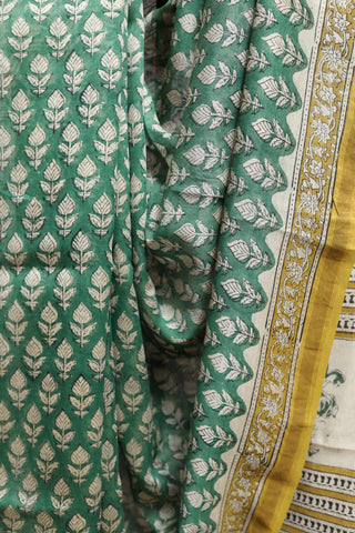 Dark Green HBP Cotton Silk Chanderi Saree - SRDGCSCS625