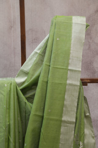 Green Chanderi Tissue Silk Saree-SRGCTSS99