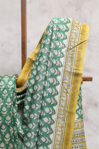 Dark Green HBP Cotton Silk Chanderi Saree - SRDGCSCS625