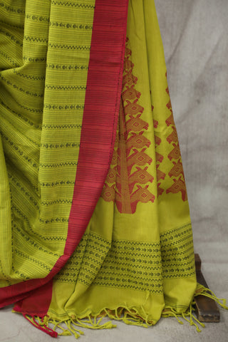 Yellow Bengal Cotton Saree - SRYBCS72