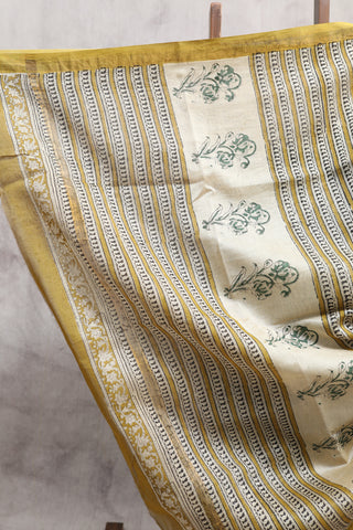 Dark Green HBP Cotton Silk Chanderi Saree - SRDGCSCS625