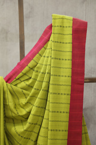 Yellow Bengal Cotton Saree - SRYBCS77