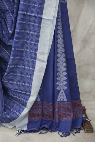 Blue Bengal Cotton Saree - SRBBCS81