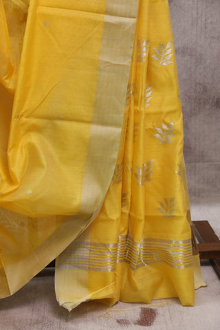 Yellow Chanderi Tissue Silk Saree-SRYCTSS97