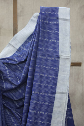 Blue Bengal Cotton Saree - SRBBCS81