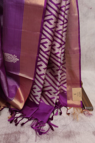 Purple Soft Silk Saree With Big Paisley- SRPSSS133