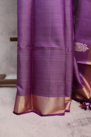 Purple Soft Silk Saree With Big Paisley- SRPSSS133