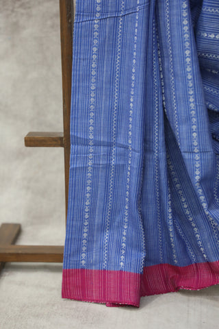 Blue Bengal Cotton Saree - SRBBCS69