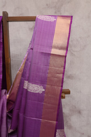 Purple Soft Silk Saree With Big Paisley- SRPSSS133