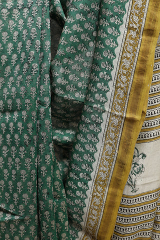 Dark Green HBP Cotton Silk Chanderi Saree - SRBDGSCS632