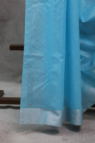 Sky Blue Chanderi Tissue Silk Saree-SRSBCTSS95