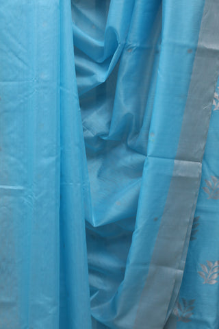 Sky Blue Chanderi Tissue Silk Saree-SRSBCTSS95