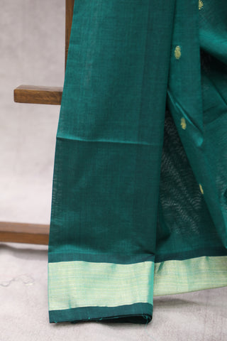 Dark Green Cotton Paithani Saree - SRDGCPS455