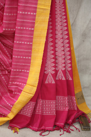 Pink Bengal Cotton Saree - SRPBCS78