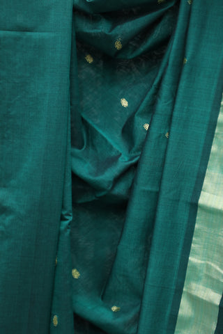 Dark Green Cotton Paithani Saree - SRDGCPS455