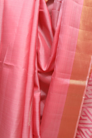 Pink Soft Silk Saree With Big Paisley- SRPSSS130