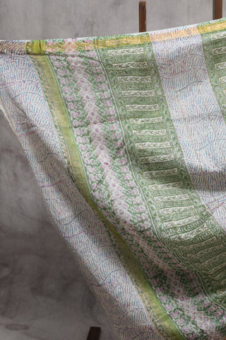 Green HBP Cotton Silk Chanderi Saree - SRBGSCS633