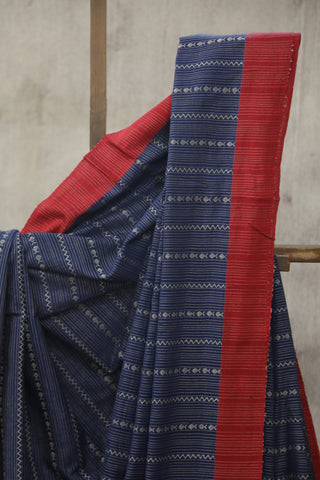 Blue Bengal Cotton Saree - SRBBCS80