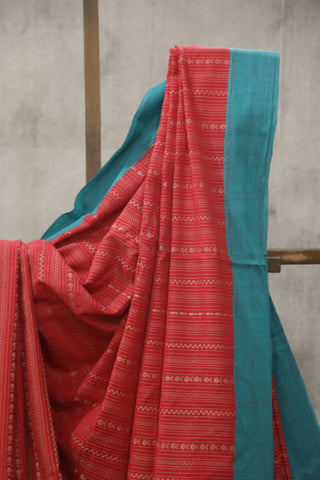 Red Bengal Cotton Saree - SRRBCS79