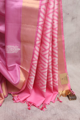 Pink Soft Silk Saree With Big Paisley- SRPSSS128