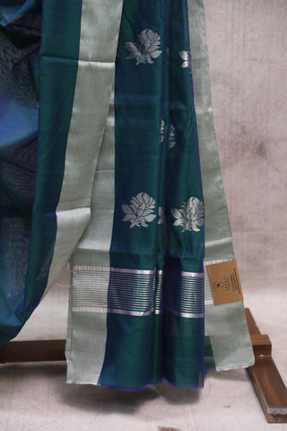 Two Tone Green Chanderi Tissue Silk Saree-SRDGCTSS94