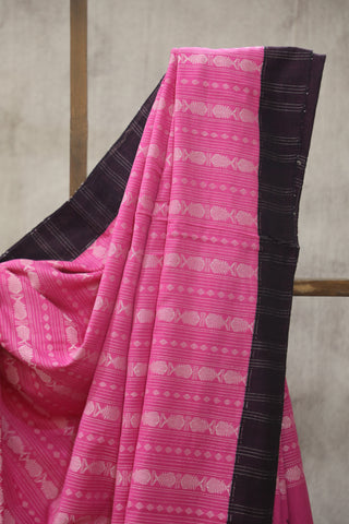 Pink Bengal Cotton Saree - SRPBCS66