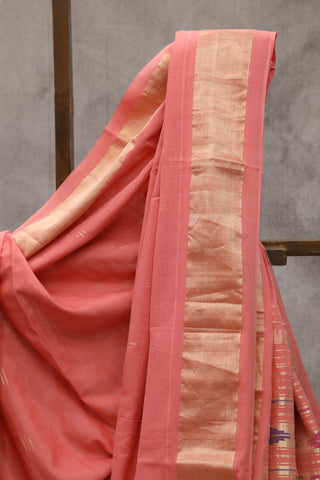 Peach Cotton Paithani Saree - SRPCPS452