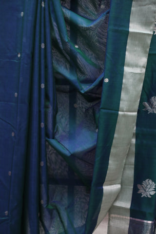 Two Tone Green Chanderi Tissue Silk Saree-SRDGCTSS94