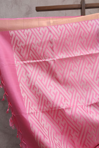 Pink Soft Silk Saree With Big Paisley- SRPSSS128