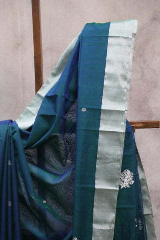 Two Tone Green Chanderi Tissue Silk Saree-SRDGCTSS94