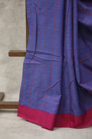 Blue Bengal Cotton Saree - SRBBCS67