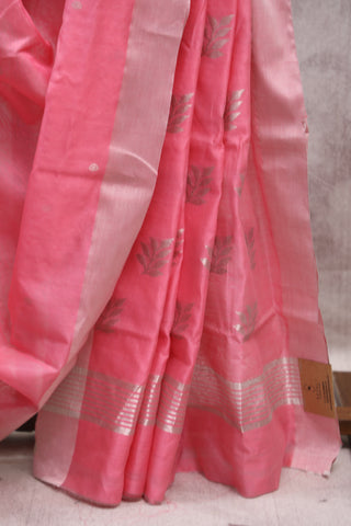 Pink Chanderi Tissue Silk Saree-SRPCTSS89