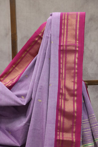 Purple Cotton Paithani Saree - SRPCPS435