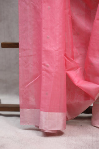 Pink Chanderi Tissue Silk Saree-SRPCTSS89