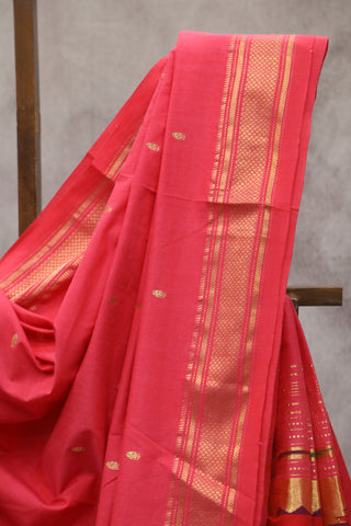 Pink Cotton Paithani Saree - SRPCPS428