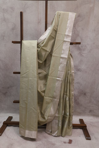 Grey Chanderi Tissue Silk Saree-SRGCTSS92