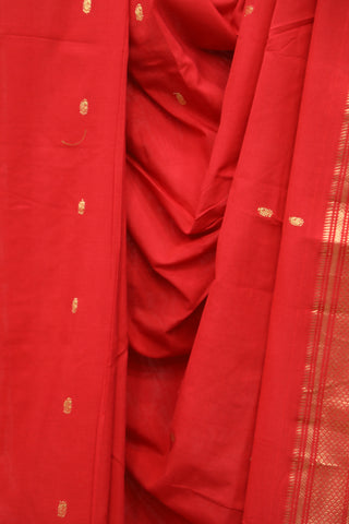 Red Cotton Paithani Saree - SRRCPS426