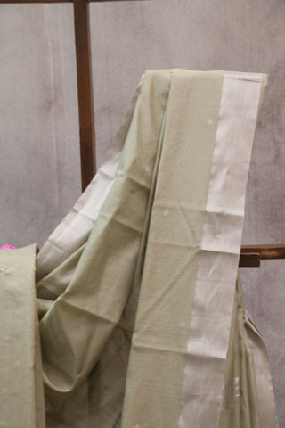 Grey Chanderi Tissue Silk Saree-SRGCTSS92