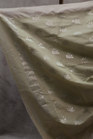 Grey Chanderi Tissue Silk Saree-SRGCTSS92