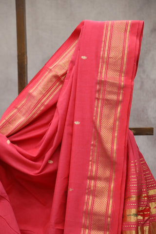 Pink Cotton Paithani Saree - SRPCPS427