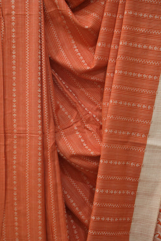 Orange Bengal Cotton Sarees - SROBCS74