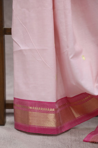 Pastel Pink Cotton Paithani Saree - SRPPCPS454