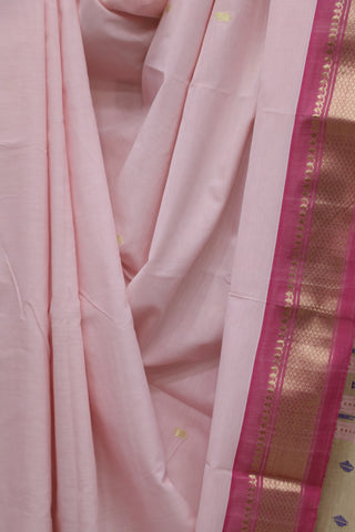 Pastel Pink Cotton Paithani Saree - SRPPCPS454